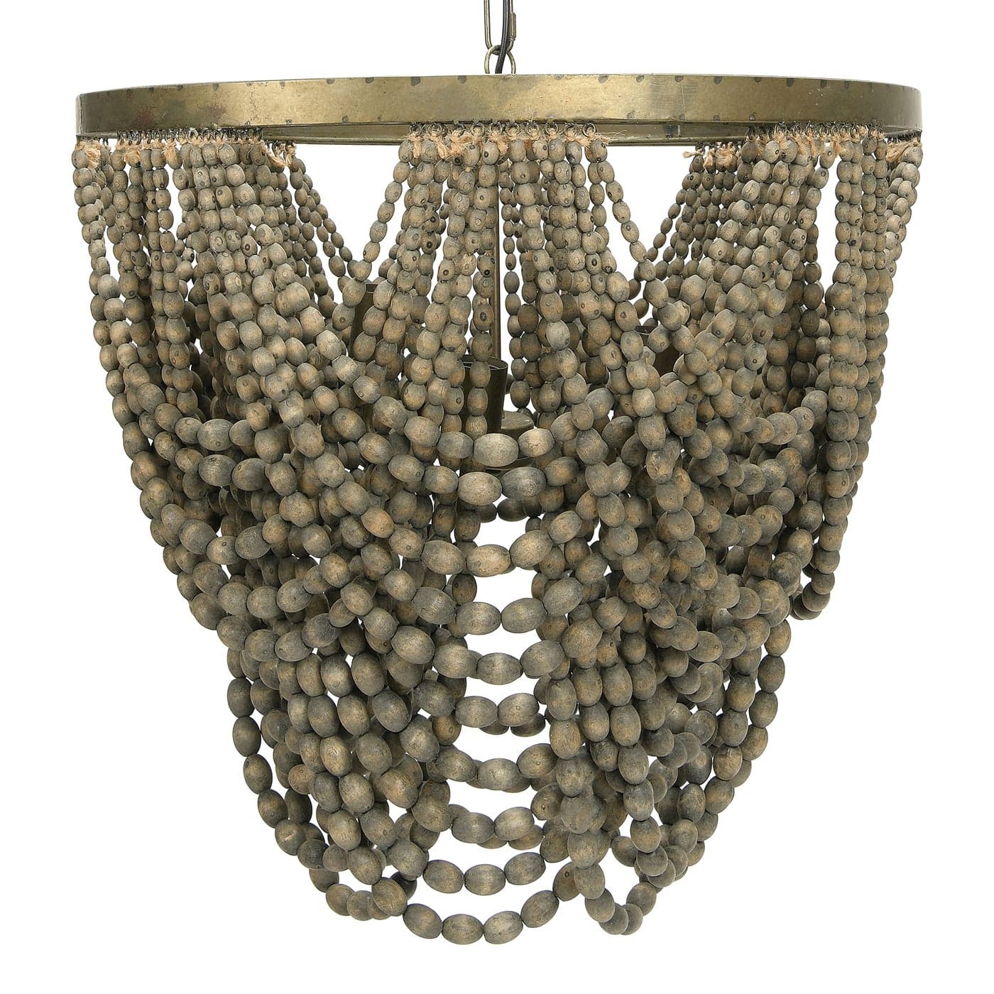 Creative CoOp 2Tier Draped Wood Bead Chandelier