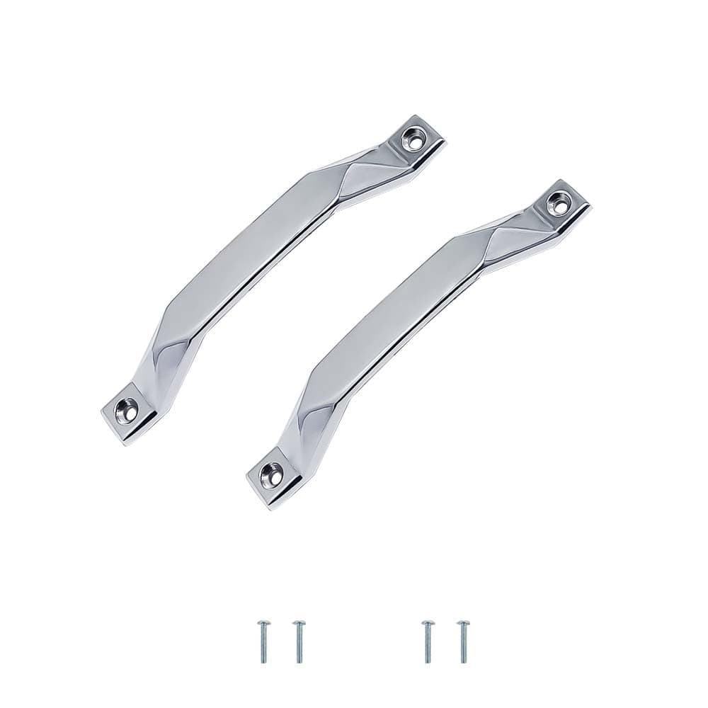 HYDERON ChromePlated Handle Sleek 128MM 6 inch CP Pull Handle for Cabinets Drawers Doors Modern Functional Design Model No R214 Pack of 2