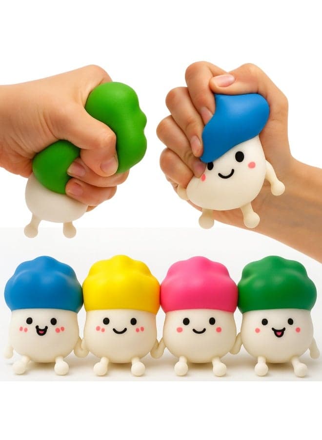 Cartoon Squishy Toys – 4 Pcs Mini Cartoon Squishies | Colorful Cartoons Character Slow Rising Squeeze Toys | Birthday Party Favors | Goodie Bag Fillers | Classroom Prizes | Random Styles