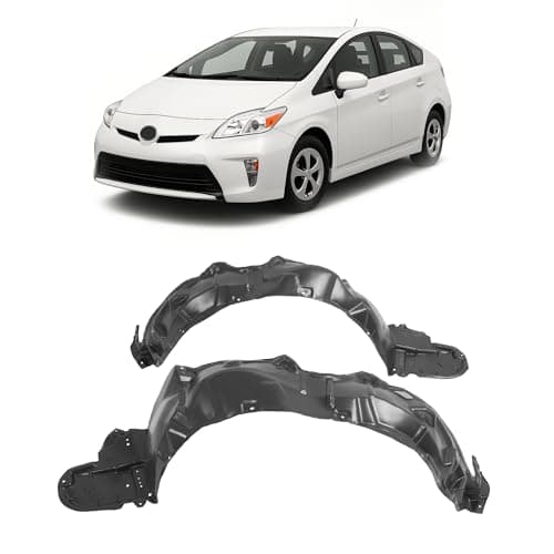 ALMULOO Front Fender Liner Compatible with 2010-2015 Toyota Prius Replacement for TO1248158 TO1249158 5387647070 5387547030 w/o Insulation Foam Wheel Liner Splash Shields Guard Inner Panel