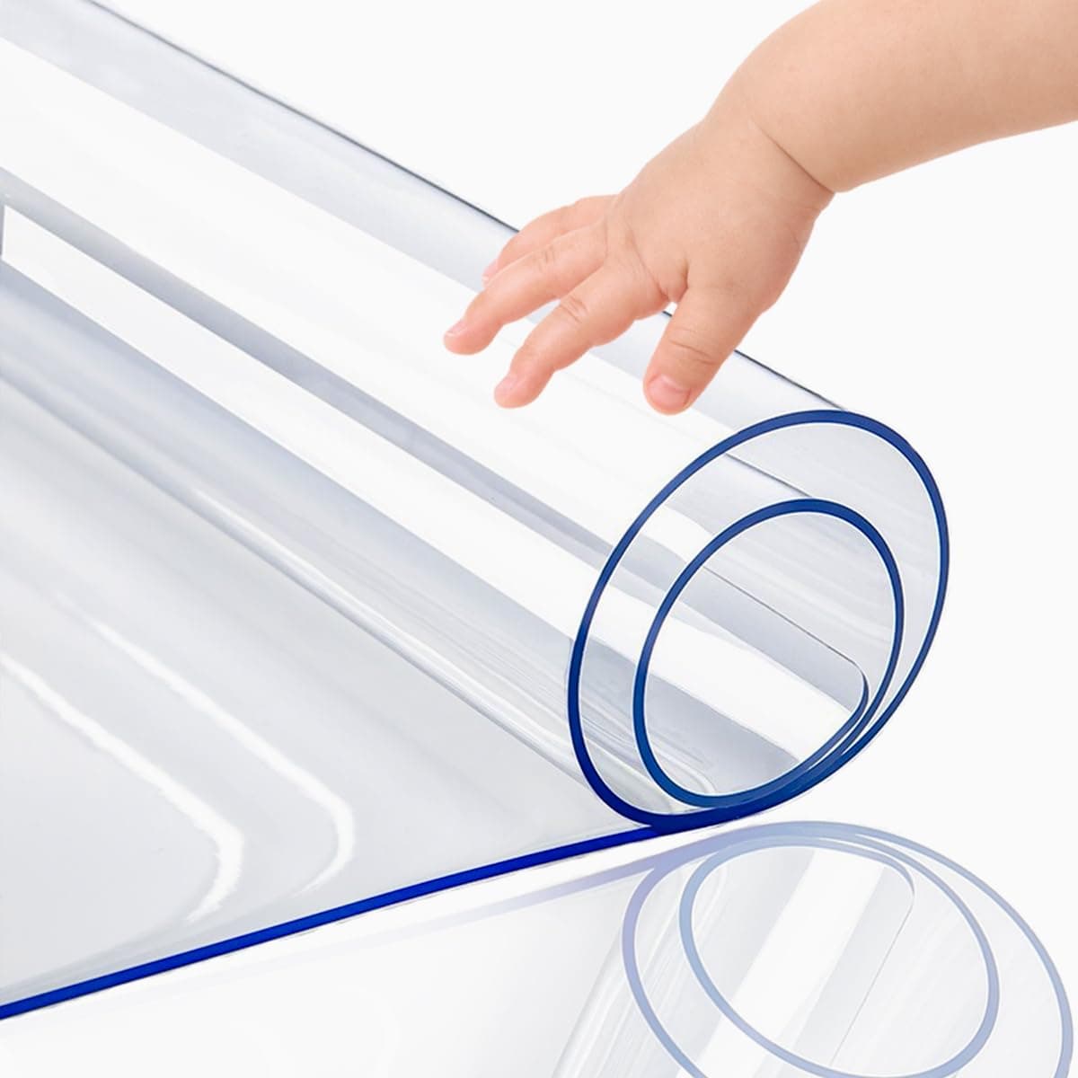 PoPoTo Plastic Dining Table Cover Clear Table Pad Desk Chair Mat Tablecloth Protector Easy Clean Wooden Furniture Coffee End Bed Sofa Side Table Top Protection Cover Waterproof PVC Vinyl 24 x 48 Inch