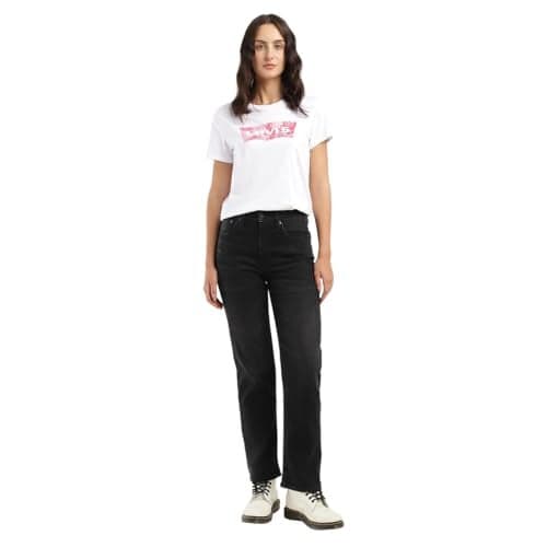 Levi's Women's Straight High Rise Jeans (A7092-0009_Black, 26