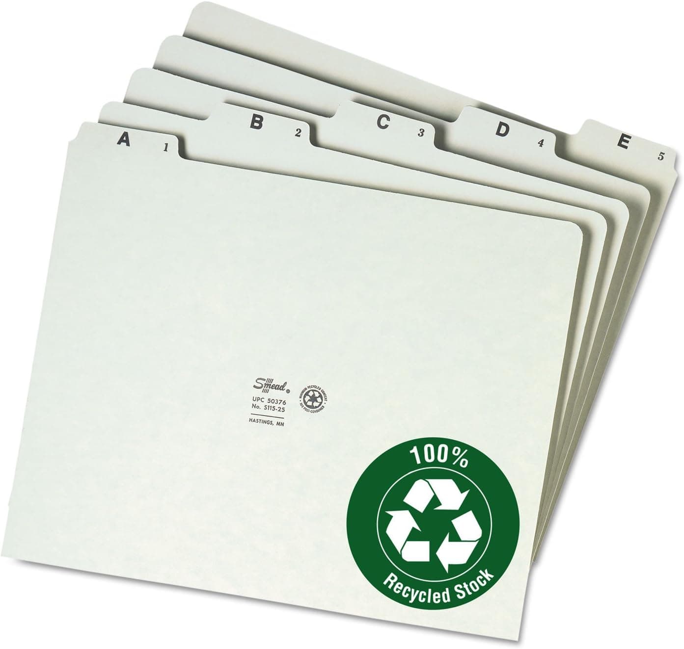 Smead 50376 Recycled Top Tab File Guides Alpha 15 Tab Pressboard Letter 25Set
