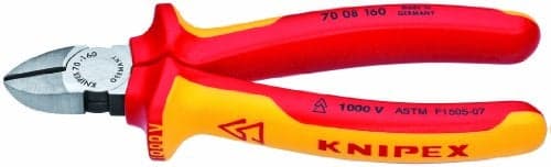 KNIPEX - 70 08 160 SBA Tools - Diagonal Cutters, 1000V Insulated (7008160SBA), Red