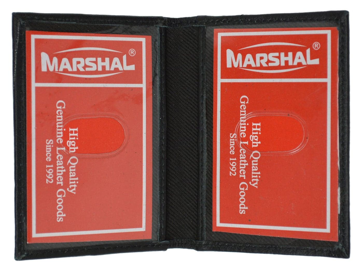 MARSHAL Slim Thin Leather Credit Card ID Mini Wallet Holder Bifold Driver's License Safe