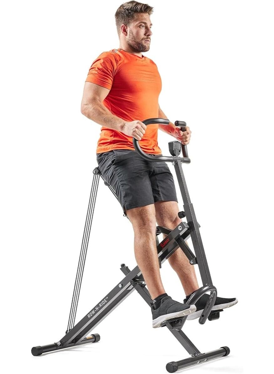 Row-N-Ride Squat Assist Trainer for Glutes & Legs Workout with Adjustable Resistance, Easy Setup, Foldable Exercise Machine, Optional Multi Function Equipment