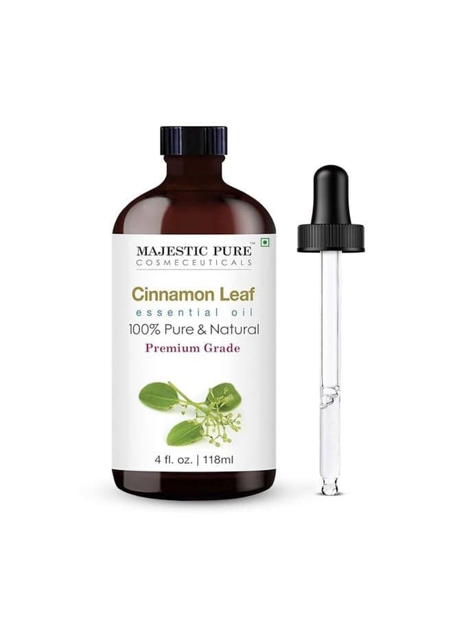 MAJESTIC PURE Cinnamon Essential Oil | 118 ml | 100% Pure and Natural Cinnamon Oil | Premium Grade Essential Oils for Hair Care, Home Diffusers, Skin, Aromatherapy, Massage and Humidifiers | 118 ml