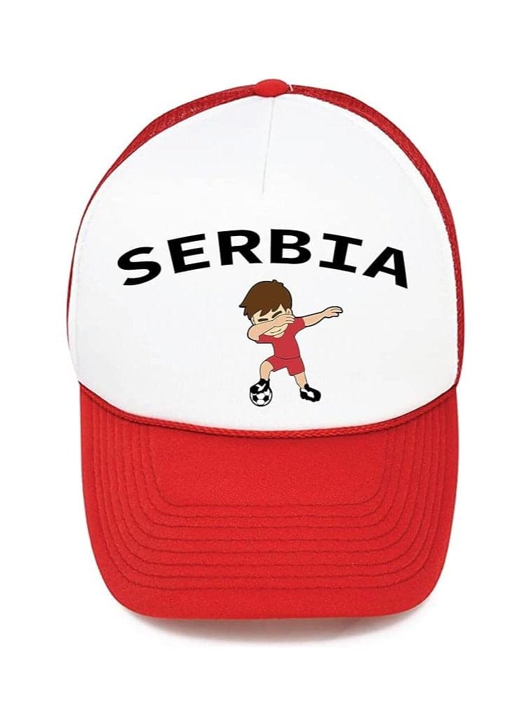 Serbia Sports Cap With Adjustment Plastic Snap Closure For Men And Women
