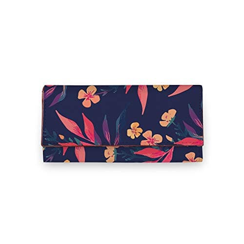 ShopMantra Wallet for Woman | Floral Print | Durable Faux Leather, Slim & Compact Design | Cute Trifold Clutch with Card Slots & Coin Pocket