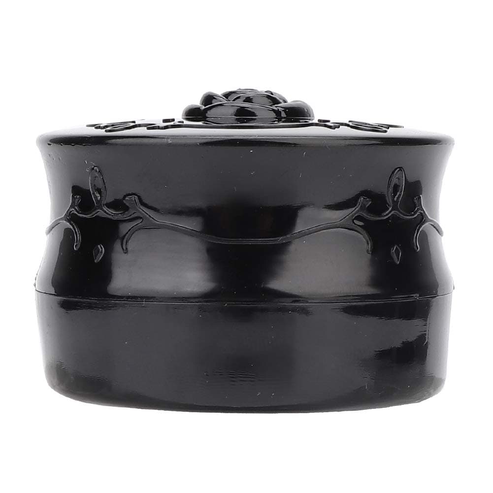 Empty Loose Powder, Powder Puff Container Vintage Rose Empty Makeup Loose Powder Dispenser Box Cosmetic Case With Powder Puff Black (Black) Powder Puff And Container
