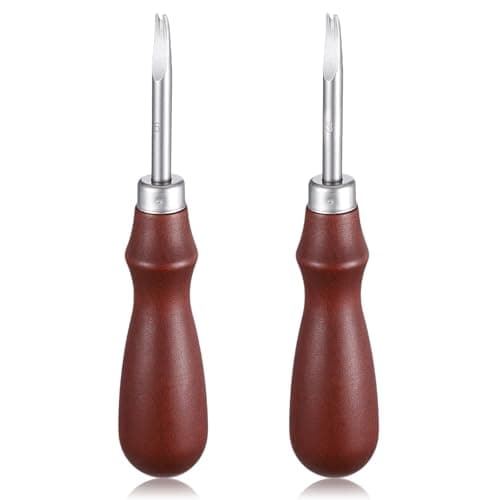Leather Edge Skiving Beveler 2 Pcs Leather Working Tools Burnishing Tool Edge Cutting Trimmer Tool for DIY Leathercraft Working 2 Sizes 10 mm 15 mm 3 5
