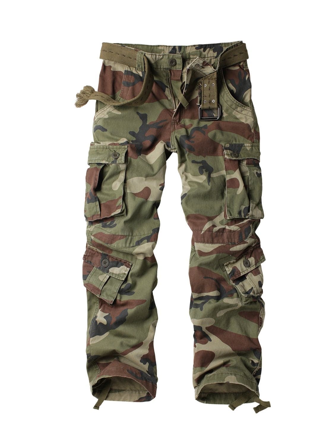 AKARMY Mens Casual Cargo Pants Military Army Camo Pants Combat Work Pants with 8 PocketsNo Belt Battlefield Camo 40