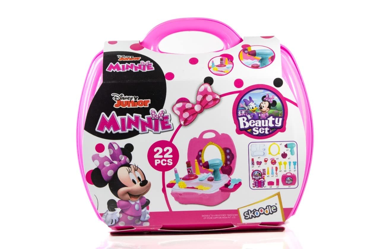 Skoodle Disney Princess Beauty Set for Girls (3+ Years) | 22 Pieces | Portable Beauty Carry Set | Non-Toxic & Safe to Use | Perfect for Pretend Role Play | Ideal Gifting Option