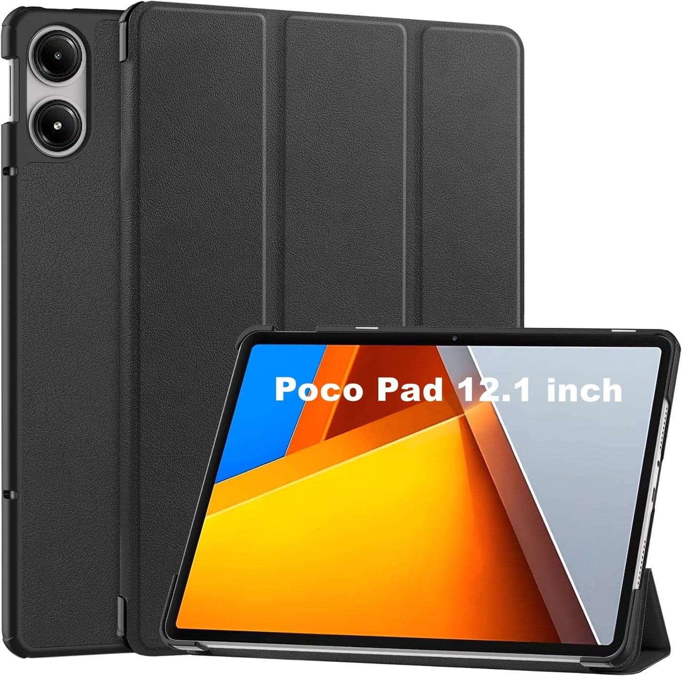 ProElite Cover for Poco Pad 12.1inch Cover Case, Trifold Flip Case for Poco Pad 12.1 inch Tablet Support Auto Sleep Wake Feature, Black