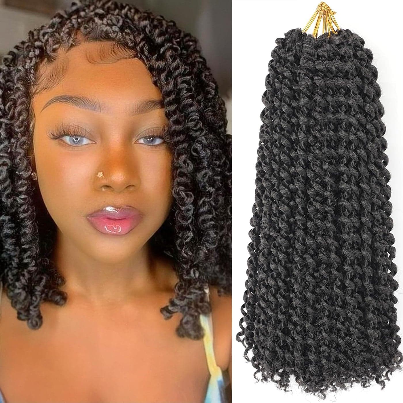 Passion Twist Hair 14 Inch 7 Packs Water Wave Crochet Hair 2 Color Wrap Braiding Hair For Passion Twist Crochet HairButterfly LocsSpring Twist Crochet Braids Boho Hair Extension 14 Inch2