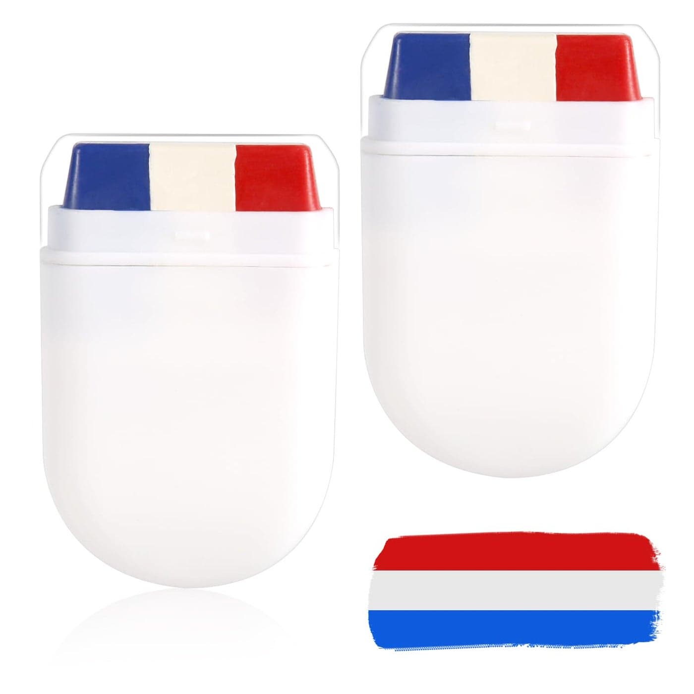 2pcs Patriotic 4th of July Face Paint Red White Blue USA American Flag Face Paint Stick Softball Baseball Face Paint Sports Events Independence Day Stuff for Athletes Men Women Kids
