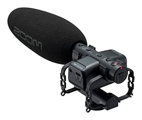 Zoom M3 MicTrak Stereo On-Camera Shotgun Microphone with 32-Bit Float, 90 degree, 120 degree, and MONO Mode, Shockmount, USB Microphone Compatible, and Battery Powered