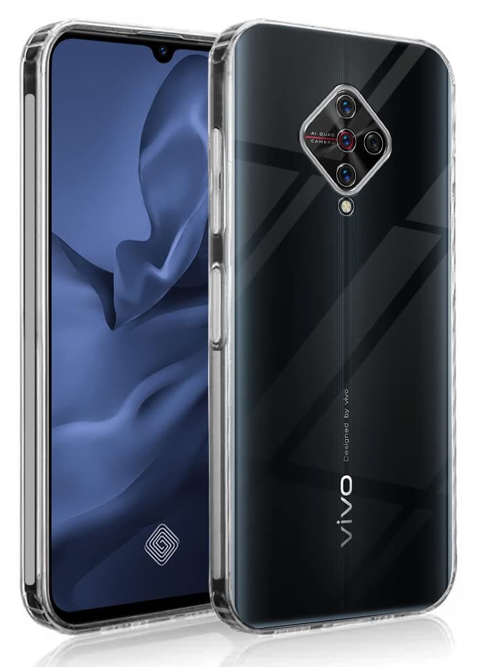 Jkobi Back Cover Case for Vivo S1 Pro (Silicone Crystal Clear | Pure Camera Protection | Soft and Flexible for Charger and Headphone sockets | Shockproof Bumpers | Transparent)