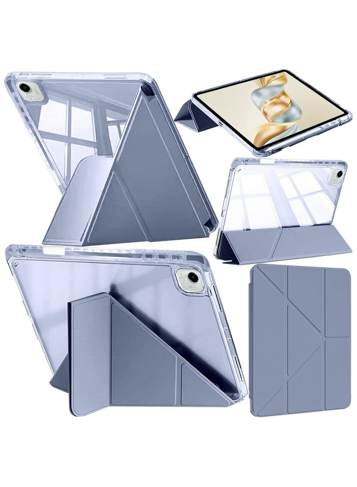 Tablet Case for Honor Pad X9a 11.5 inch with Pen Holder, Shockproof Clear Back Cover, 6-in-1 Y-Shaped Trifold Stand