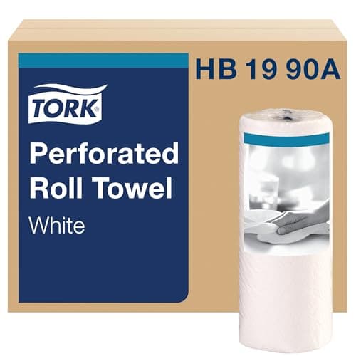 Tork HB1990A Perforated Paper Roll Towel, 2-Ply, 11" Width x 9" Length, White (Case of 30 Rolls, 84 per Roll, 2,520 Towels)