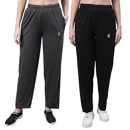 Mack JONNEY Regular fit Cotton Trackpant for Women (Pack of 2)-D10_ANT_BLK_002-XL