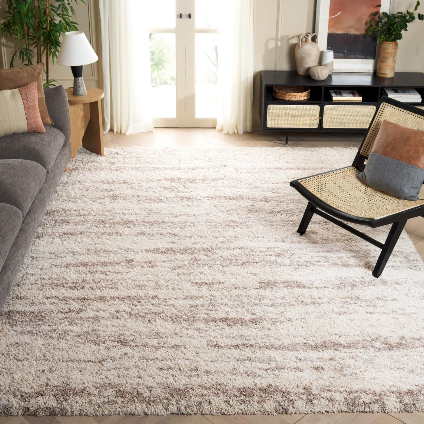 SAFAVIEH Area Rug 8x10 Hudson Shag Collection Large Ivory Beige NonShedding Easy Cleaning Ultra Plush Thick Pile Ideal for Living Room Bedroom Dining Space SGH206B
