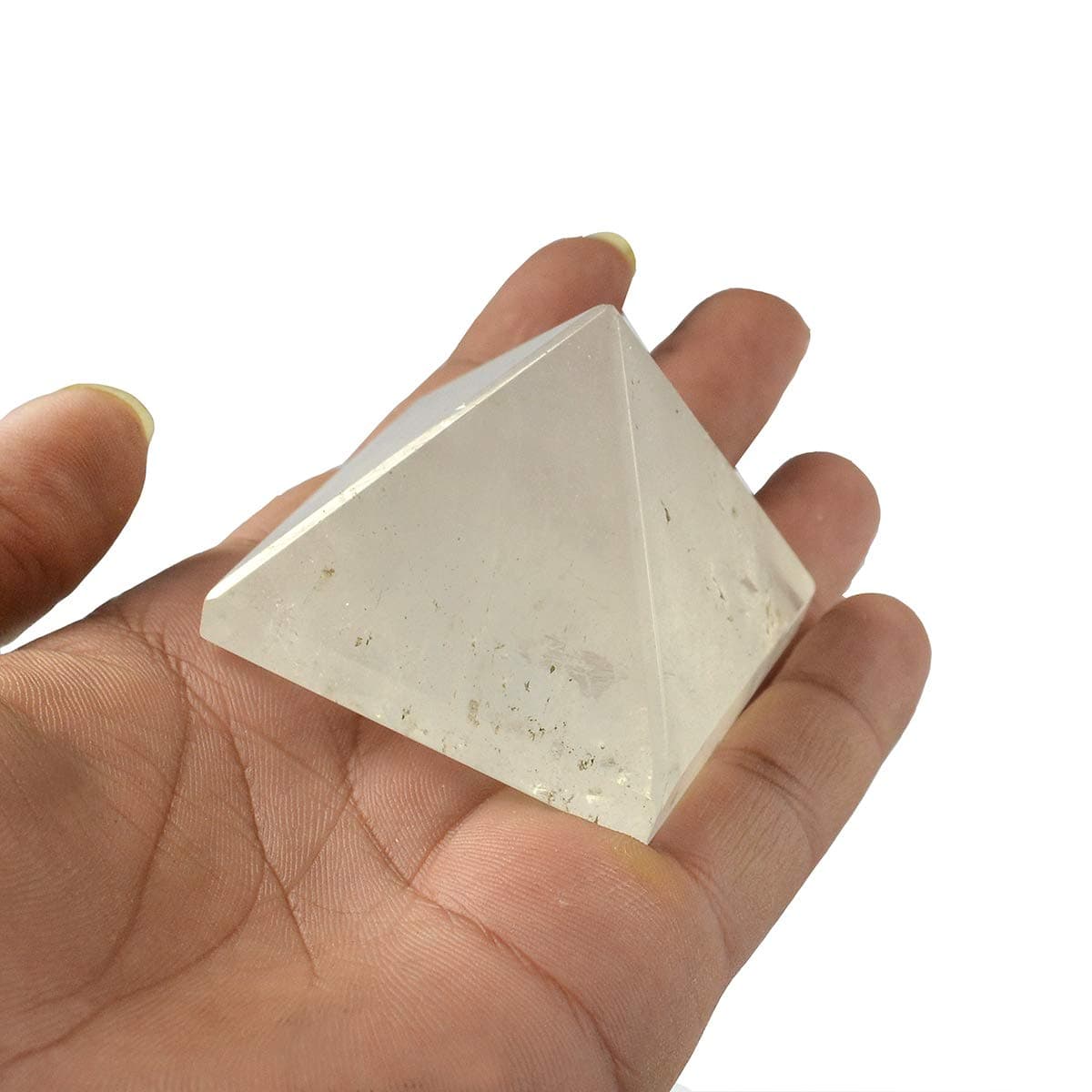 Reiki Crystal Products Natural Clear Quartz Pyramid for Reiki Healing and Crystal Healing Stone Pyramid Size 4045 mm Color Clear Pack of 1 pc