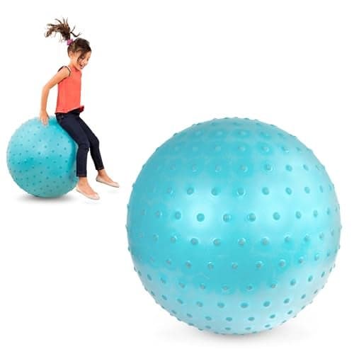 B. toys – 26-Inch Bouncy Hopper Ball Ride On Blue Sit & Bounce for Toddlers, Kids Big Ball for Jumping Play & Exercise Air Pump Included Pouncy Bouncy 3+ Years
