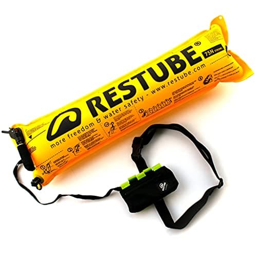 Restube Extreme Wild Swimming Safety Buoy for Use in Rough Conditions – Open Water Buoyancy Aid for Swimmers, Surfers & Lifeguards – One-Pull Inflatable Mechanism with Whistle