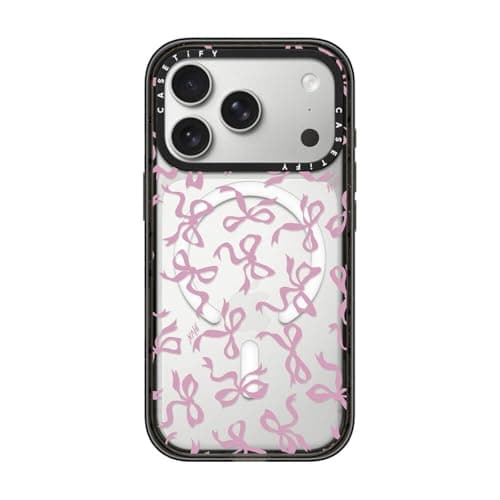 CASETiFY Impact iPhone 17 Pro Case SlimCompatible with Magsafe 82 ft 4X Military Grade Drop Protection Bows Clear Black