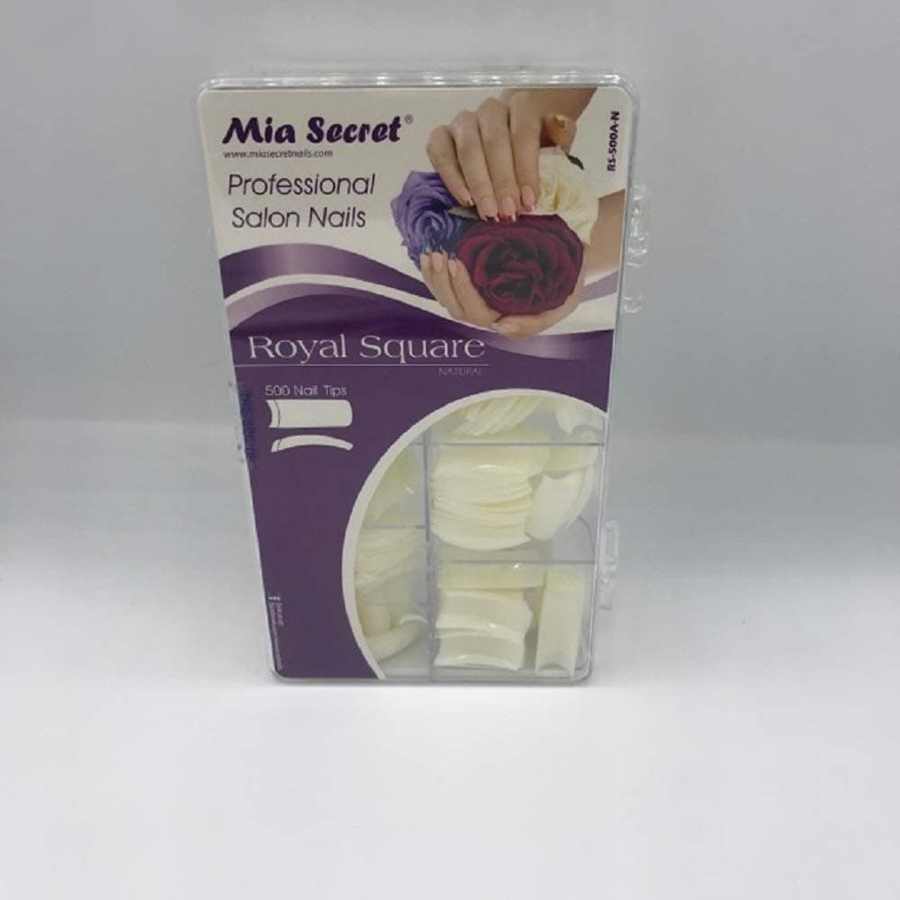 Mia Secret Nail Tip Royal Square 500 pcs Clear Or Natural Pick Yours 500 Clear 500 NATURAL