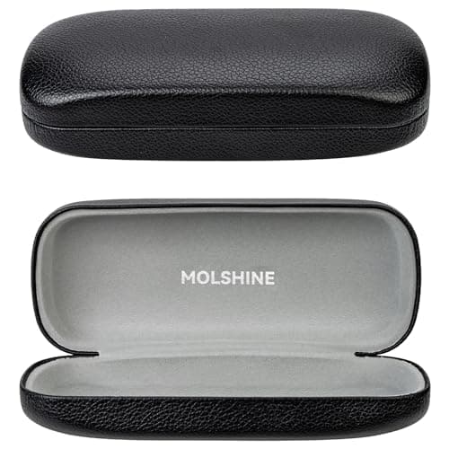molshine Hard Shell Sunglasses Case, Classic Large Glasses Case for Women Men, Sunglass Eyeglasses (Black)