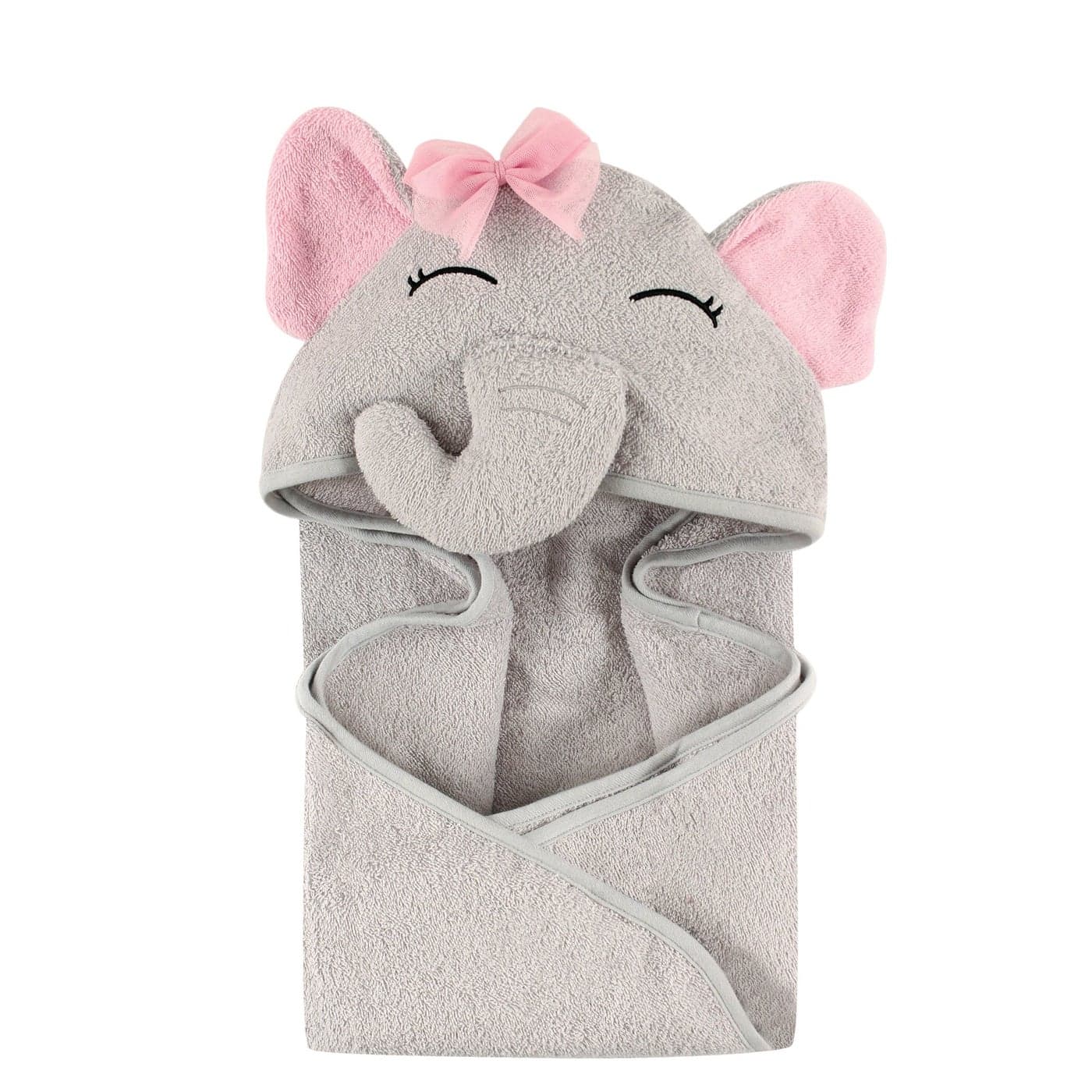Hudson Baby Unisex Baby Animal Face Hooded Towel Pretty Elephant 1Pack One Size