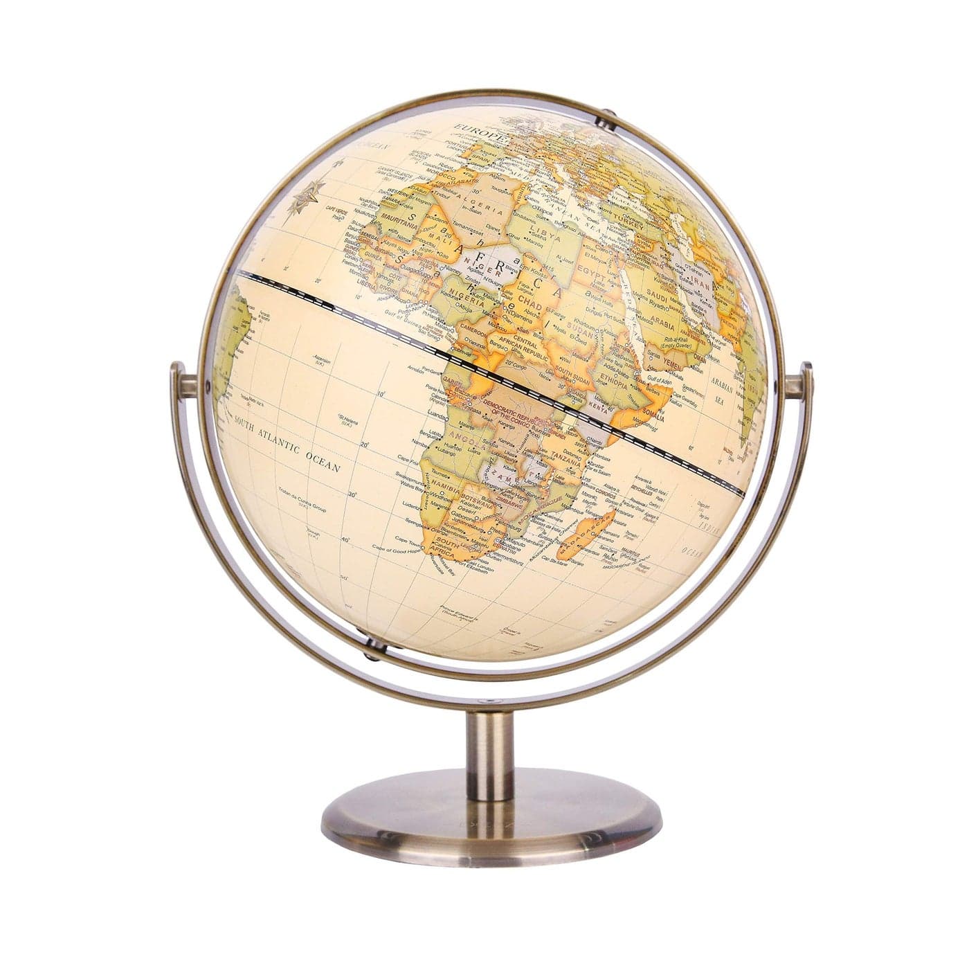 ANNOVA 8 20cm World Globe Antique Globe Metal Arc and Base Bronzed Color All Direction 360 Rotating EducationalGeographicModern Desktop Decoration for School Home and Office 720
