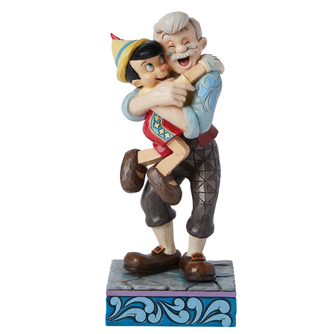 Enesco Disney Traditions Collection by Jim Shore A Fathers Love Pinocchio Hugging Geppetto Figurine Stone Resin Hand Painted Crafted Collectible Disney Figurines Home Decor Statue 7 Inch
