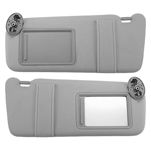 X AUTOHAUX Pair Sun Visor Replacement for Toyota Camry 2007-2011 Left Driver Right Passenger Sides W/Mirror Sunvisor 74320-06780-B0 74310-06750-B0 Without Sunroof and Light Gray