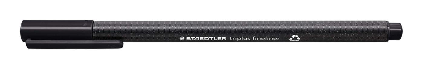 Staedtler 334-9 Triplus Fineliner Tip Pen - Black- Pack of 10