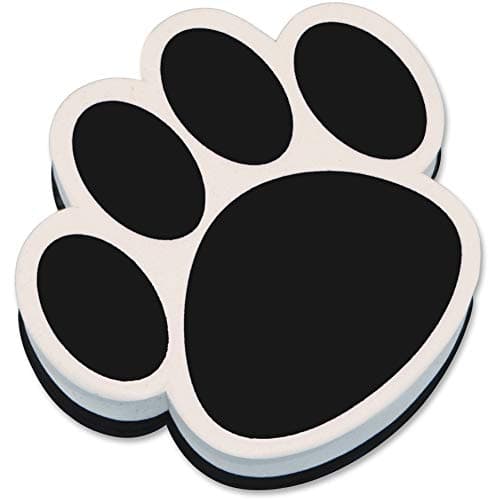 Ashley Productions Paw Magnetic Whiteboard Eraser, Black, Model: ASH10017