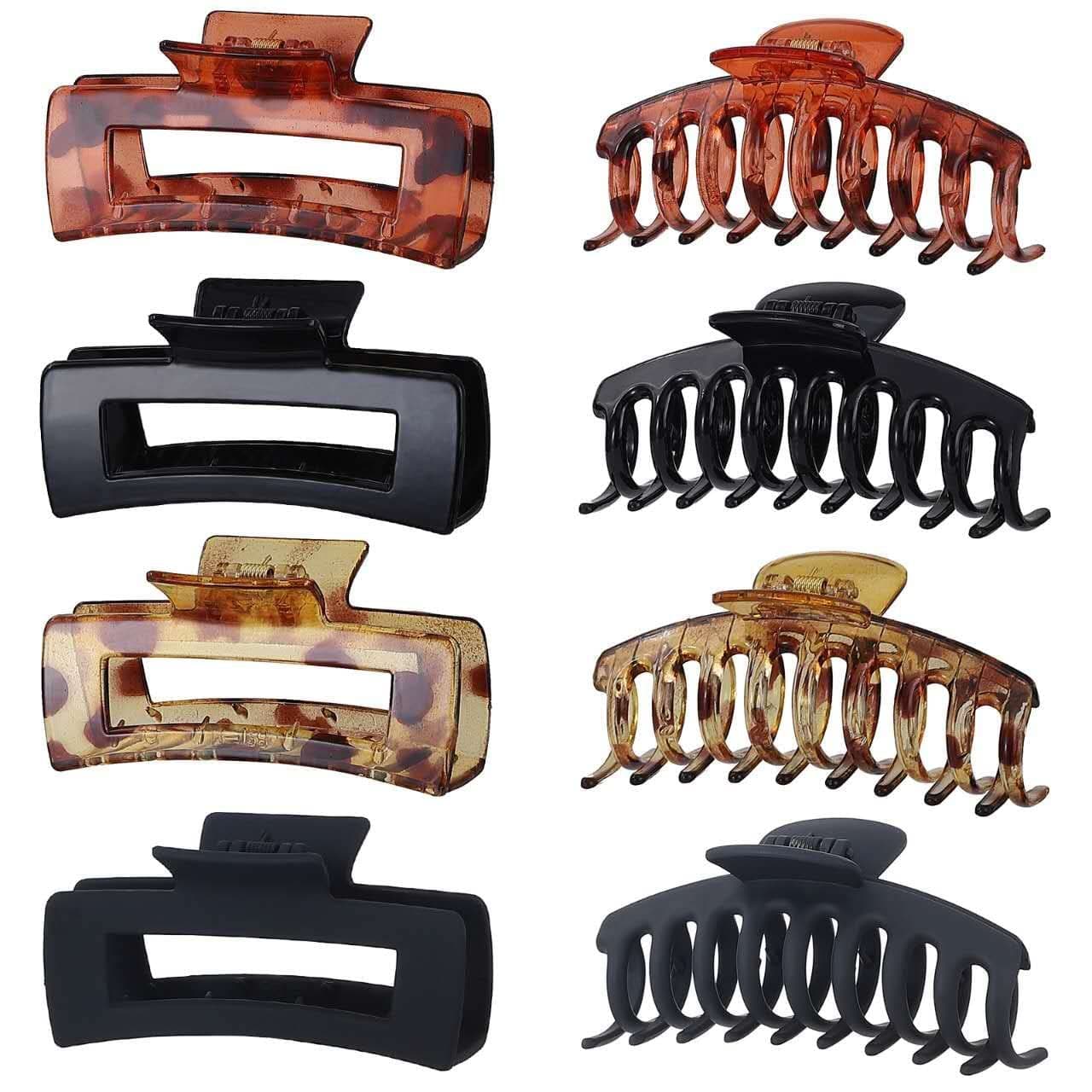 laxizar Claw Clip Hair Clip 8 Pack 43 Inch Rectangular Hair Clips for Women Girls Large Hair Jaw Clips Hair Clamps