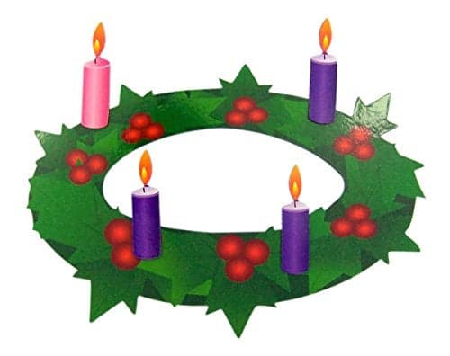CB Advent Wreath with Pink and Purple Candles Flexible Magnet Set 7 Inch