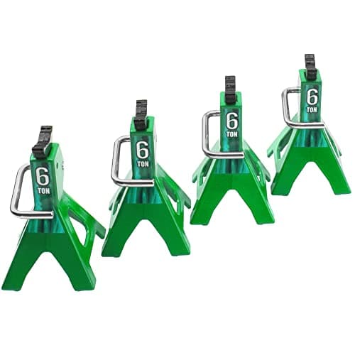 4Pcs Vgoohobby 110 RC Scale Toy Decoration Metal RC Jack Toy Stands Simulation Compatible with Traxxas TRX4 Axial SCX10 RC4WD Tamiya CC01 D90 HPI HSP 110 RC Climbing Crawler Car Green
