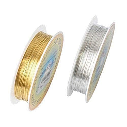 DIY Crafts Pack of 1 Roll, Silver, 1 Roll, Silver, Rolls Colors Gauge (0.4mm) Copper Jewelry Beading Wire Tarnish Resistant Metal Wire Crafts Beading Jew (Pack of 1 Roll, Silver)
