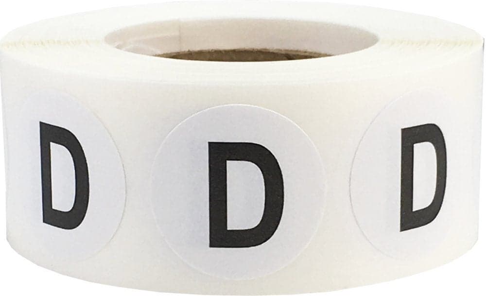 Letter D Inventory Labels .75 Inch Round Circle Dots 500 Adhesive Stickers
