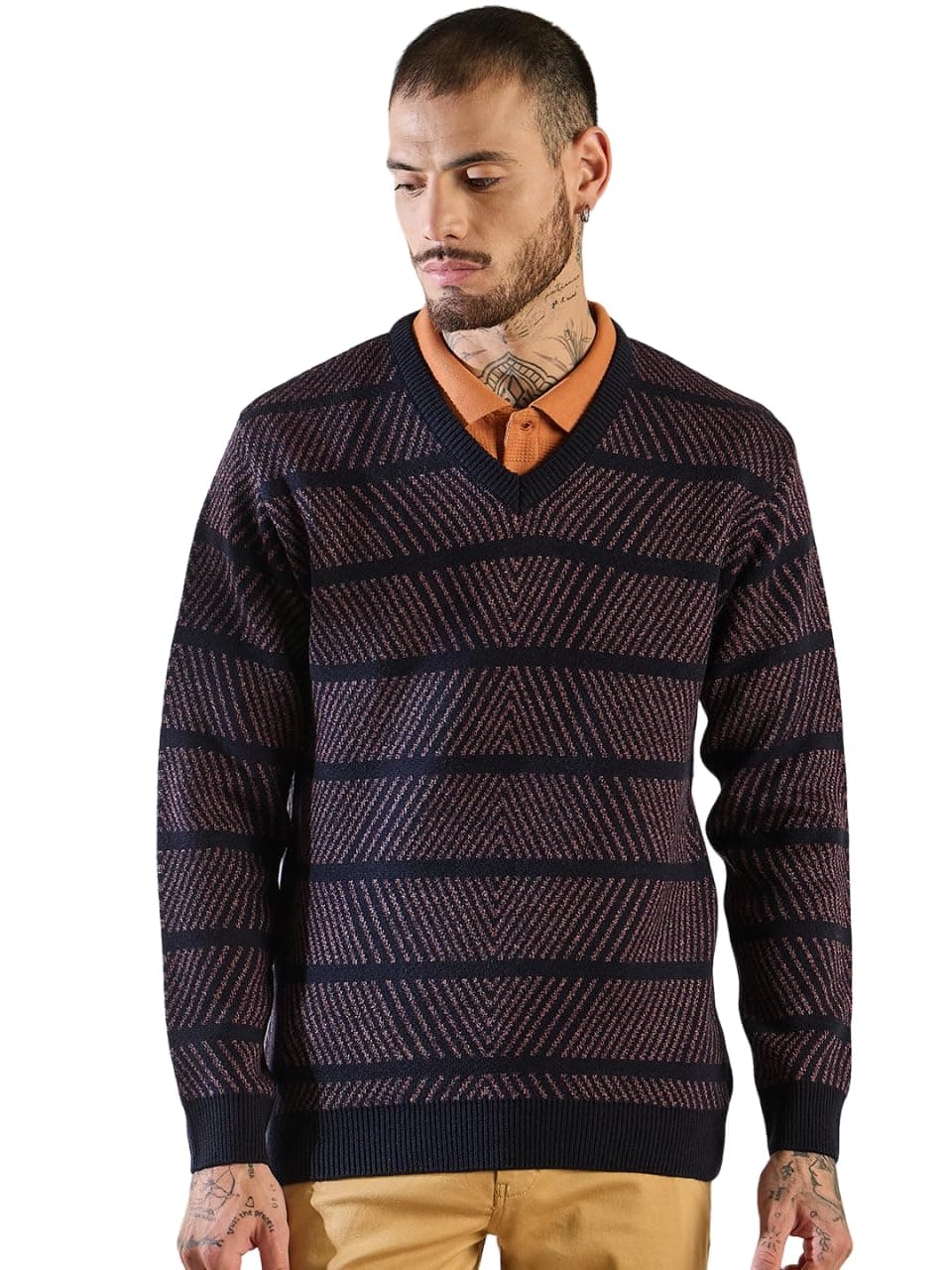 Pivl Men's Winter Sweaters_Trendy, Warmth_Navy_L