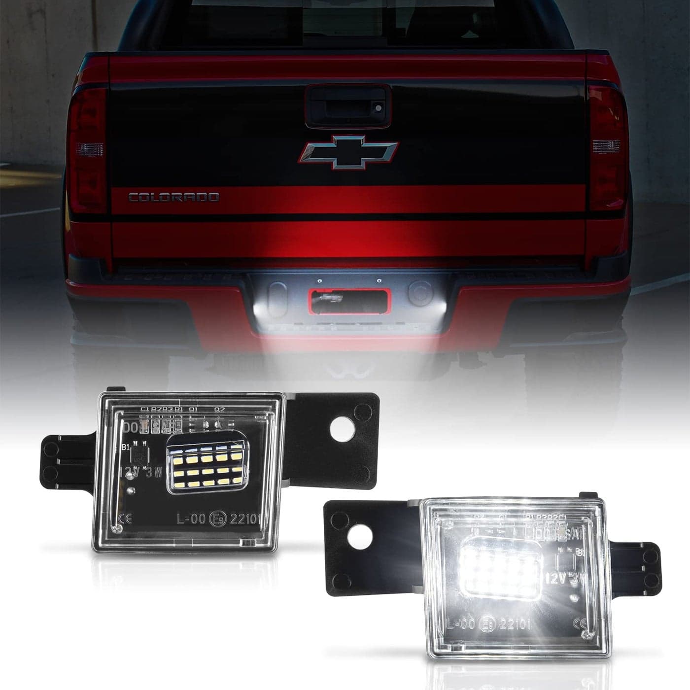 Gempro LED License Plate Light Rear Tag Lamp Assembly for 20142023 Chevy Silverado GMC Sierra 1500 2500HD 3500HD 6000K White