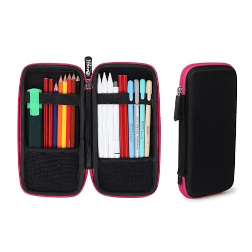 GadgetBite EVA Pencil Case Pen Pouch Holder Bag Stationery Box Large Storage EVA Hard Shell for School Supplies Office Stuff (Medium)-Pink