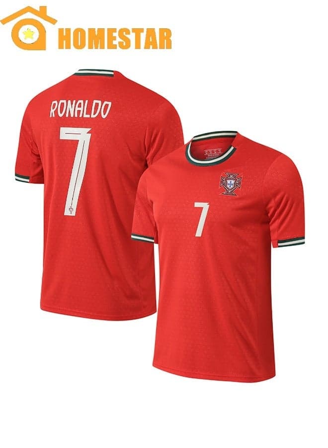 Ronaldo No.7 Football T-shirt 2025/26 Set for Adults, Breathable Sports T-Shirt for Training, Match, Fan Wear