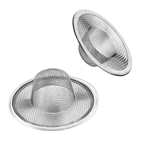 2pcs Heavy Duty Stainless Steel Slop Basket Filter Trap 441 Top 244 Mesh Metal Sink StrainerPerfect for Kitchen SinkBathroom Bathtub Wash Basin Floor Drain Balcony Drain HoleUtility