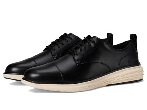 Cole Haan Men's Grand Hurrion Cap Toe Oxfords, Black/Ivory, 7.5-M US