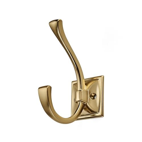 khtumeware Vintage Wall Hooks,2 Pack Coat Hooks Hardware Towel Hooks for Hanging Coats Brushed Gold Robe Hooks Wall Mounted with Screws for Key, Towel, Bags, Cup.